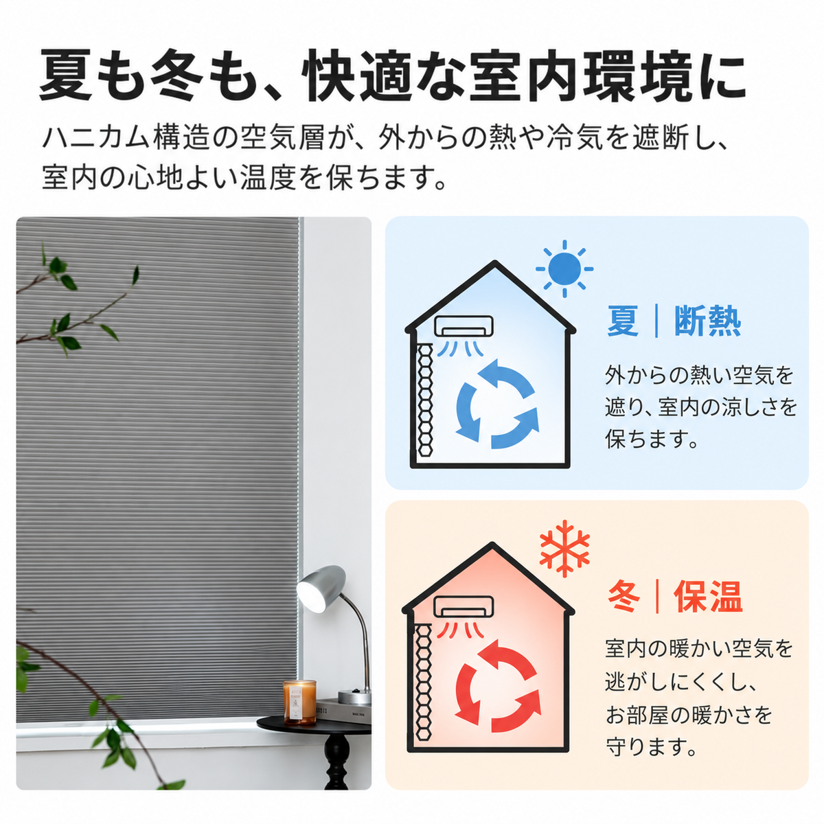 【25mm】 1級遮光 ハニカムシェード はっ水｜つっぱり式・コードレス式・0.1cm単位オーダー