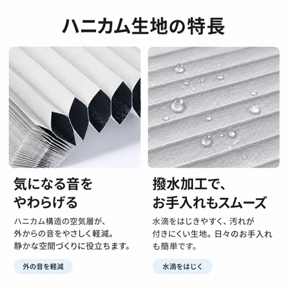 【25mm】 1級遮光 ハニカムシェード はっ水｜つっぱり式・コードレス式・0.1cm単位オーダー